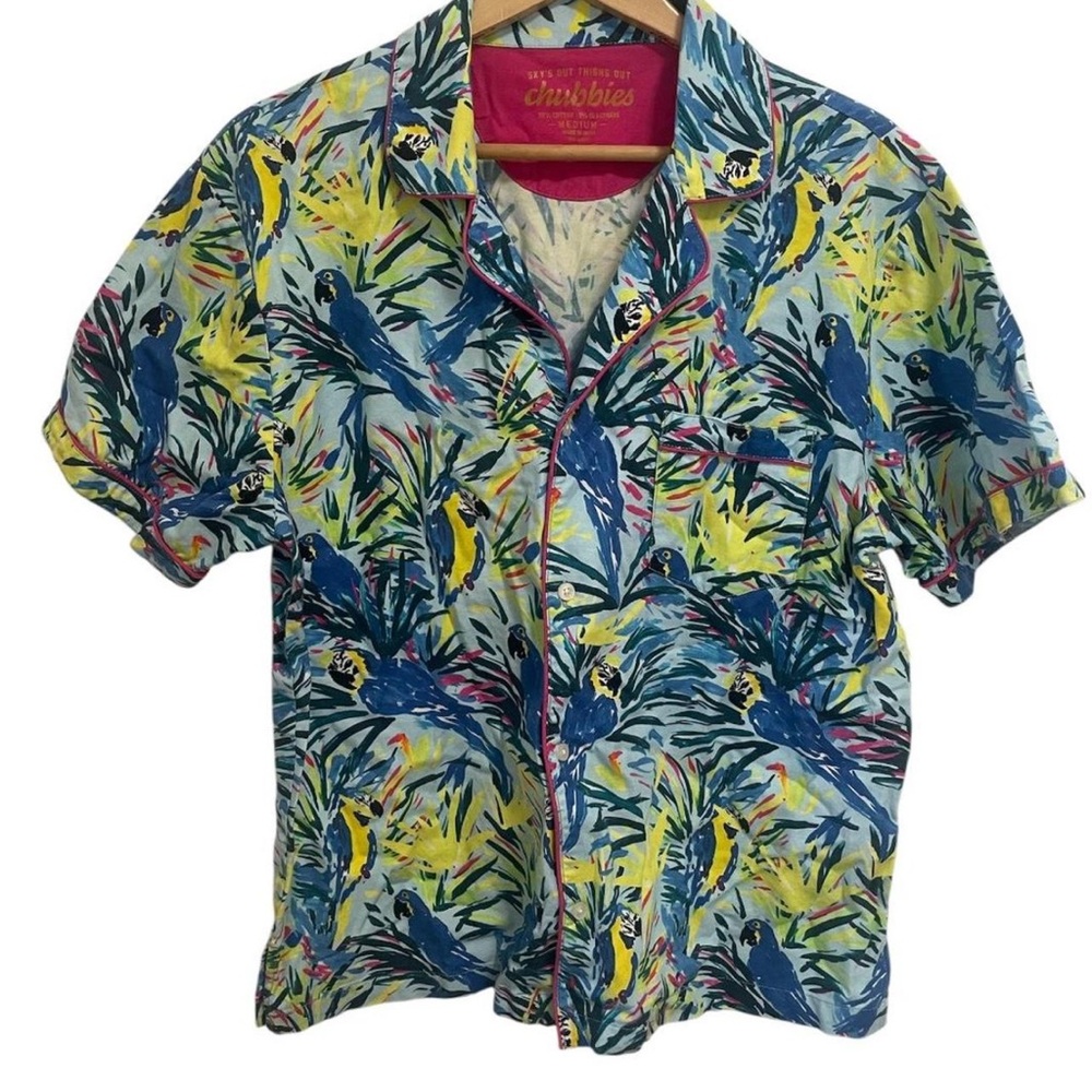 Chubbies Vibrant Parrot Print Shirt - Blue, Yellow, Green